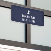 Boot Te Koop Blauw en Wit Telefoonnummer Sjabloon Spandoek (Buitenkant Gebouw)