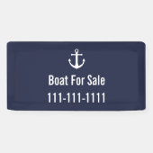 Boot Te Koop Blauw en Wit Telefoonnummer Sjabloon Spandoek (Horizontaal)