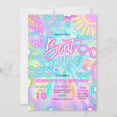 Boot Verjaardagsfeestje Slide Splash Pad Tie Dye G Kaart (Voorkant)