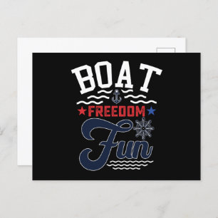 Boot Vrijheid Plezier 4 juli Boater Briefkaart