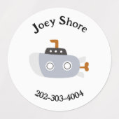 Boot Waterdichte Cirkel Sticker Naam Labels (Design 2)