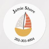 Boot Waterdichte Cirkel Sticker Naam Labels (Design 1)