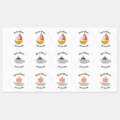 Boot Waterdichte Cirkel Sticker Naam Labels (Vel)