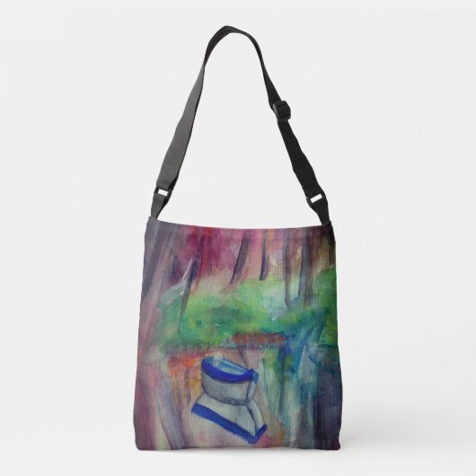 Boot Waterverf All-Over-Print Cross Body Bag Crossbody Tas (Achterkant)