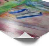 Boot waterverf Kunst Romantisch Print op fotopapie Foto Afdruk (Hoek)