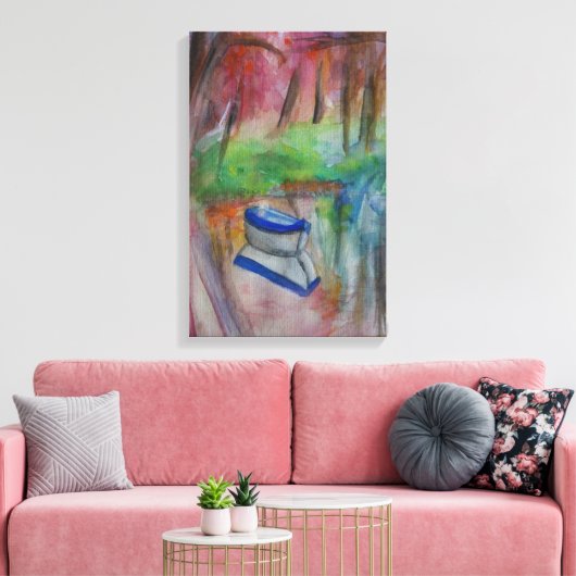Boot Waterverf Uitgerekte Canvas Print (Insitu (Woonkamer))