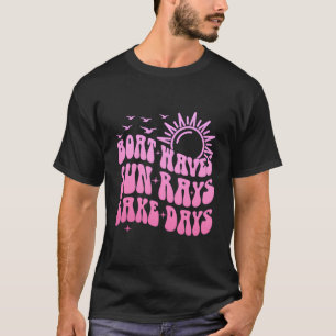 Boot Waves Zonnestralen Meer Dagen Ponton Kapitein T-shirt