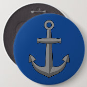 Bootanker Cartoon Ronde Button 6,0 Cm (Voorkant /achterkant)