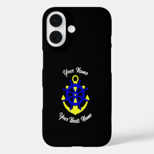 Bootbemanning anker gepersonaliseerd iPhone 16 hoesje