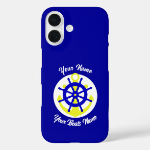 Bootbemanning anker gepersonaliseerd iPhone 16 hoesje