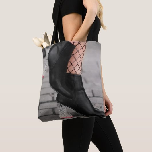 Booted & Bold Ankle Boot Tote Bag (De près)