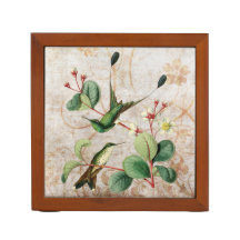 Booted Racket Tail Hummingbird Desk Organizer