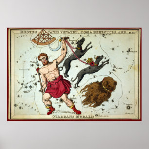 Bootes Canes Venatici, Coma Berenices enz. Poster