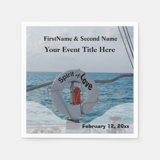 Bootfeest gepersonaliseerd servet (Voorkant)