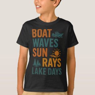 Bootgolven Zonnestralen Meer Dagen Retro Zomer - M T-shirt