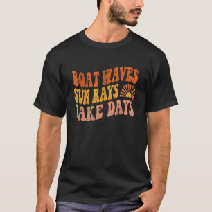 Bootgolven Zonnestralen Meer Dagen Schattigee Retr T-shirt