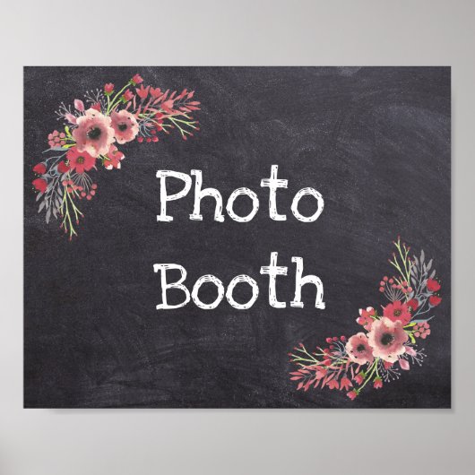 Booth de photo de mariage aspect tableau noir (Devant)