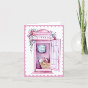 Booth de téléphone rose floral   MERCI