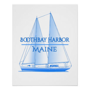 Boothbay Harbour Kustkust Nautical Sailor Perfect Poster