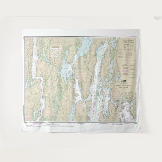 Boothbay Harbour to Bath Nautical Chart 13296 Wandkleed (Voorkant (horizontaal))