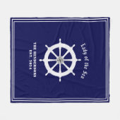 Boothelm met kompas roos  marineblauw fleece deken (Voorkant (Horizontaal))