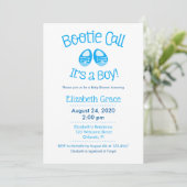 Bootie Call Blue Baby Boy Shower Invitation (Debout devant)