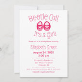 Bootie Call Pink Baby Girl Shower Invitation (Devant)