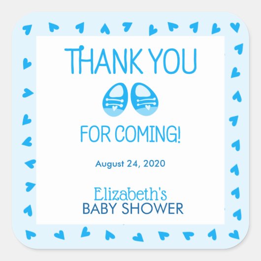 Booties Blue Boy Baby shower Sticker (Voorkant)
