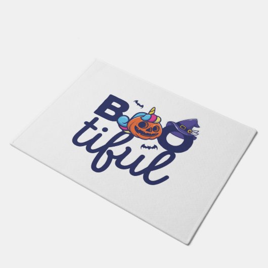 Bootiful Halloween Grappige Eenhoorn Pompoen lanta Deurmat (Schuin)