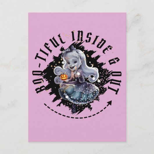 "Bootiful Inside & Out" Halloween Ghost Schattige Briefkaart (Voorkant)