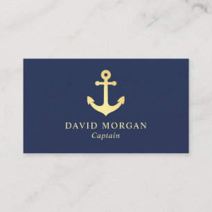 Bootkapitein Anchor Logo Navy and Gold Visitekaartje