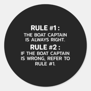 Bootkapitein Regels Grappige Vaart Ronde Sticker