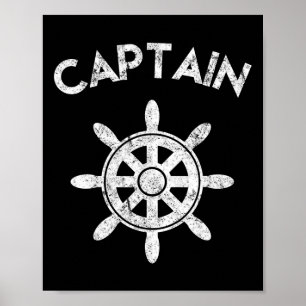 Bootkapitein Wiel Zeilboot Varend Zeiler Cadeaus Poster