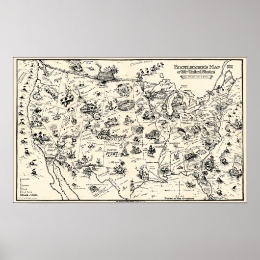 BOOTLEGGERS MAP VERBOD VAN DE U.S. 1926 POSTER (Voorkant)