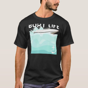 Bootleven maken golven in het water anker t-shirt