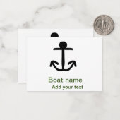 Bootnaam aangepaste anker zeilen zomer tekst toevo notitiekaartje (Voorkant / Achterkant in situ)