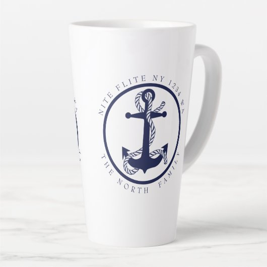 Bootnaam en Anker Navy/Mint ID619 Latte Mok (Rechterhoek)