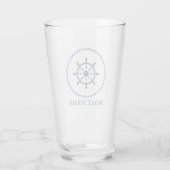 Bootnaam Navy Blue gepersonaliseerd Glas (Achterkant)