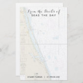 Bootnaam vanaf de dekken van Stuart FL Nautical Briefpapier (Voorkant / Achterkant)