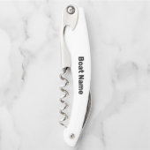 Bootnaam Witte en Zwarte Tekst Sjabloon Kurkentrekker (Voorkant)