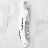 Bootnaam Witte en Zwarte Tekst Sjabloon Kurkentrekker (Achterkant)