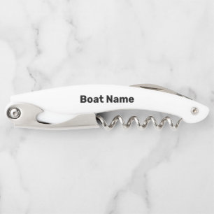 Bootnaam Witte en Zwarte Tekst Sjabloon Kurkentrekker