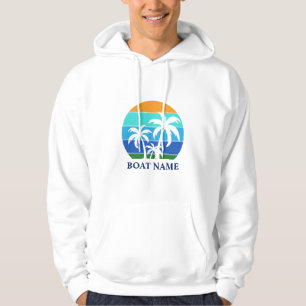 Bootnaam zon palmbomen hoodie