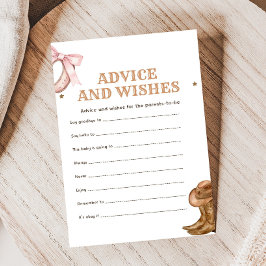 Boots and Biows Gender Reveal Advice & Wishes Game