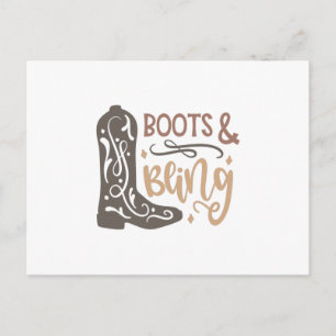Boots and Bling Briefkaart