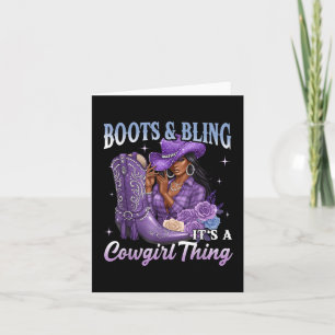 Boots and Bling Het is een Cowgirl ding Paarse Wes Kaart