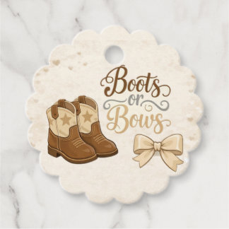 Boots and Bows Favor or Gift Tag Bedankjes Labels