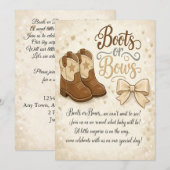 Boots and Bows Gender Reveal Invitation (Devant / Derrière)