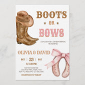 Boots and Bows Gender Reveal Kaart (Voorkant)