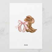 Boots and Bows Gender Reveal Kaart (Achterkant)